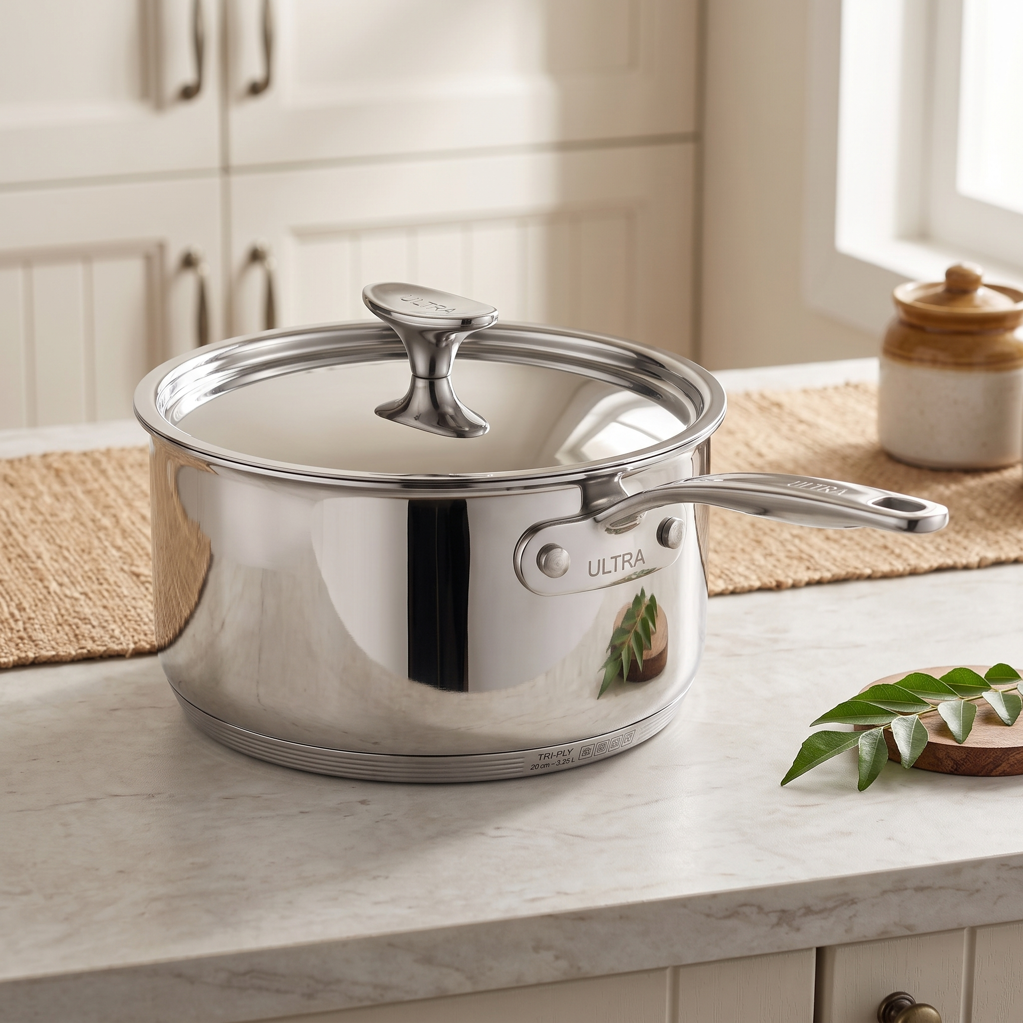 Ultra Triply Sauce Pan 20 SS lifestyle view